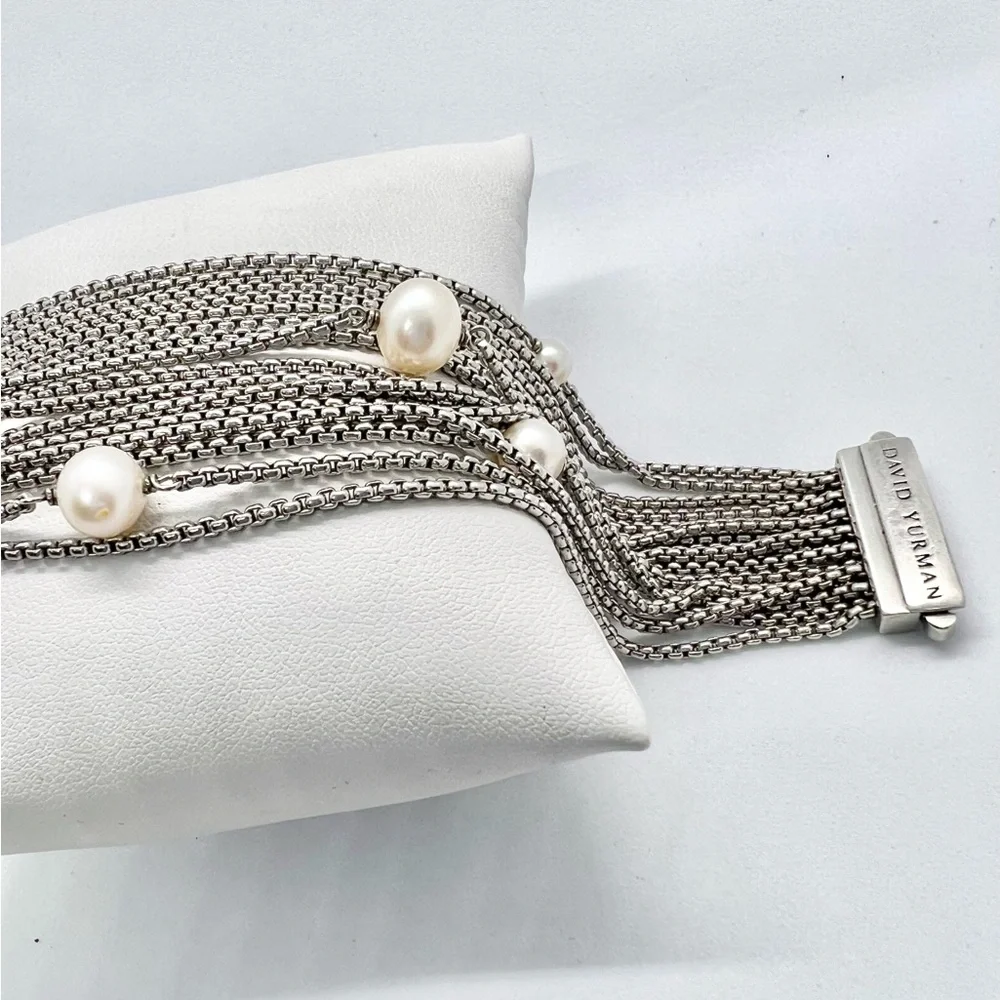 David Yurman Sixteen-Row Chain Bracelet with Pearls - Picture 10 of 13